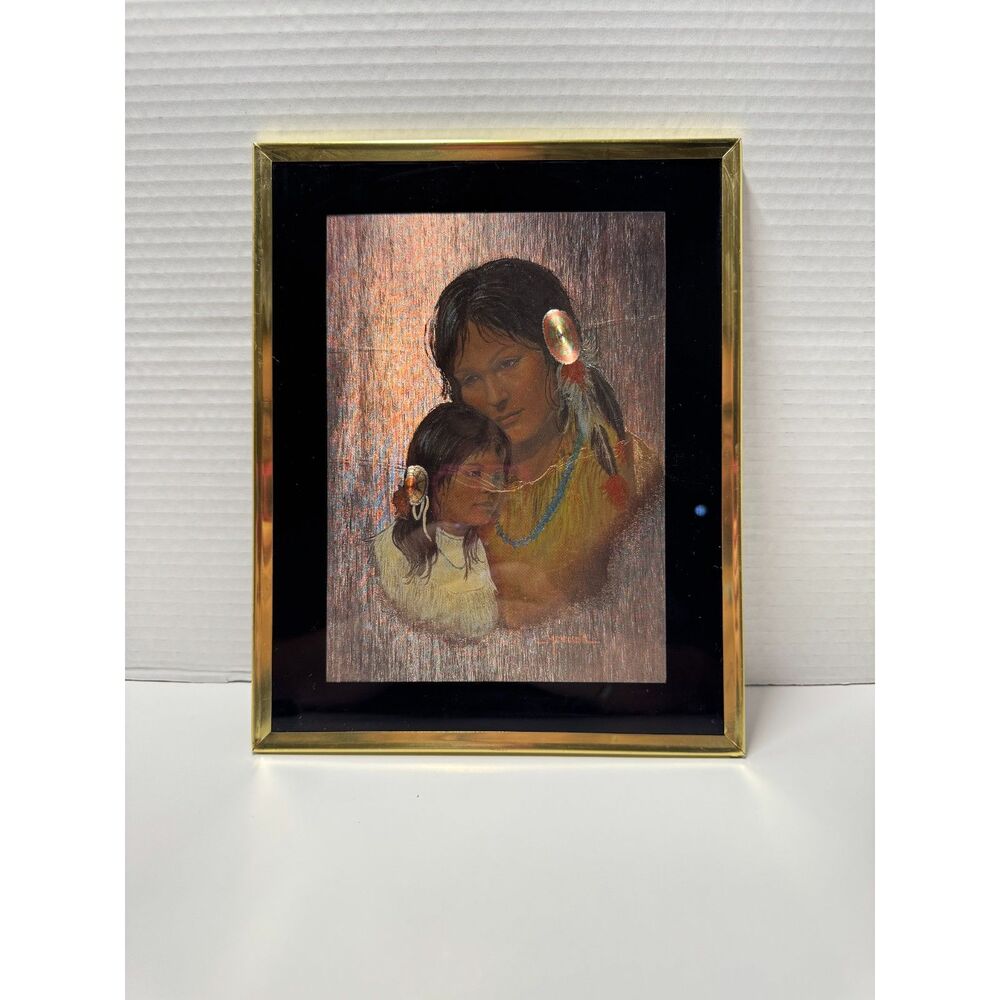 Vintage Dayton Hudson Brass Picture Frame Black Glass Mat Made in USA 8x10